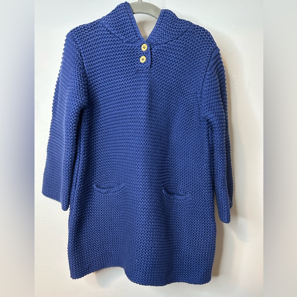 NWT BONPOINTNT PARIS BLUE KNIT HOODIE SWEATER/JACKET